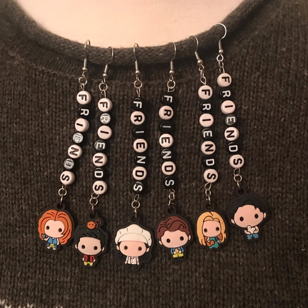 Handmade friends earrings 3 pair